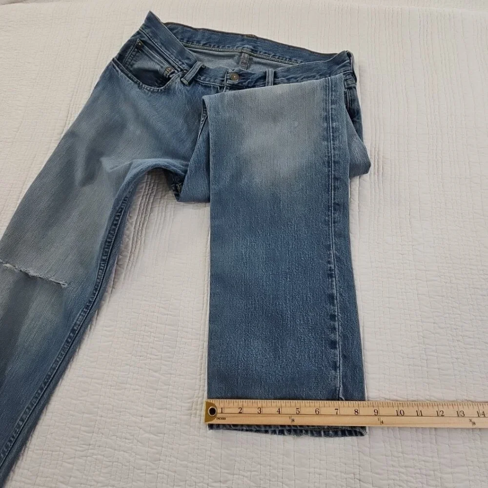 Polo Ralph Lauren Jeans Men 33x32 Med Wash 867‎ Classic Fit Straight Distressed